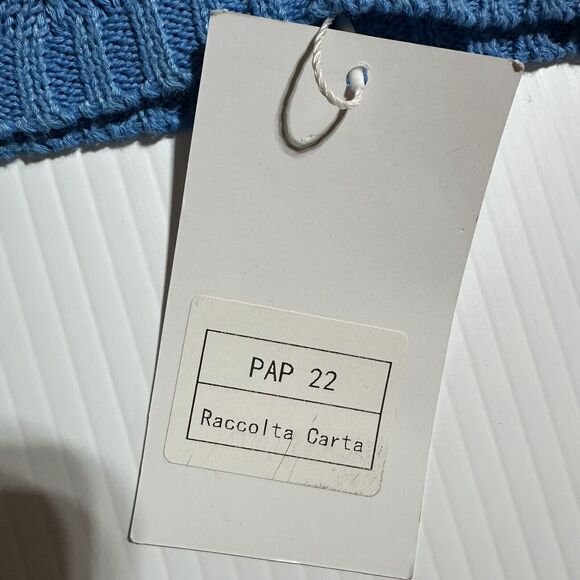 Knit Mix Crochet Open Knit See Thru Maxi Dress Size L Blue Stripe Beach Festival - Picture 8 of 14